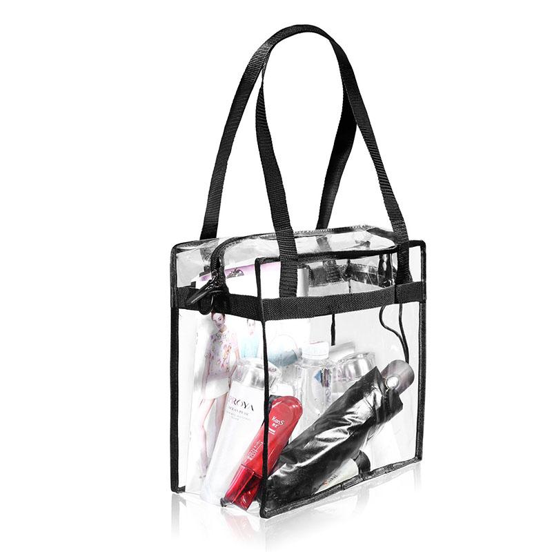 Transparent Handbag Large Capacity Shoulder Bag Crossbody Bag Fashion Portable Waterproof Travel Shopping Bag Storage Bag PVC Makeup Bag