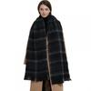Men's Women's Warm Scarf Autumn Winter Black Plaid Scarf Shawl