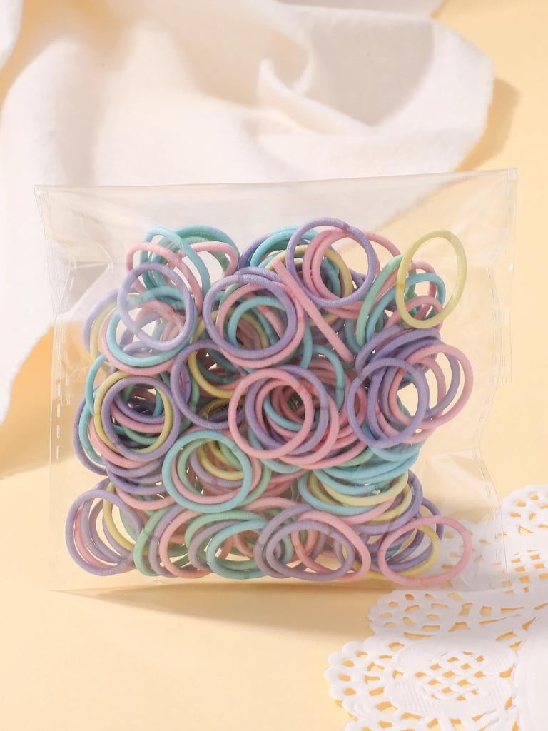 100 ks/lot 2cm gumičky do vlasů barevné nylonové gumové lanko doplňky do vlasů pro panenky černé elastické gumičky do vlasů pro malé holčičky dárek