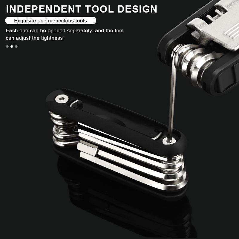12 In 1 Bicycle Repair Tool Chain Splitter Cutter Hex Spoke Wrench Tyre Lever Portable Bike Wrench Screwdriver Repair Multitool