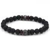 Volcanic and Black Iron Stone Couple Bracelets - Shining Gemstone Style.