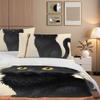 3-Piece Bedding Pillowcase Quilt Cover Set Cartoon Cute Black Cat 2D Digital Printing Suitable For Bedroom Dormitory Decoration