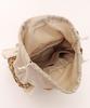 Samir Nasri Ruffled Bamboo Handle Tote Beige Women's Bag, (050)