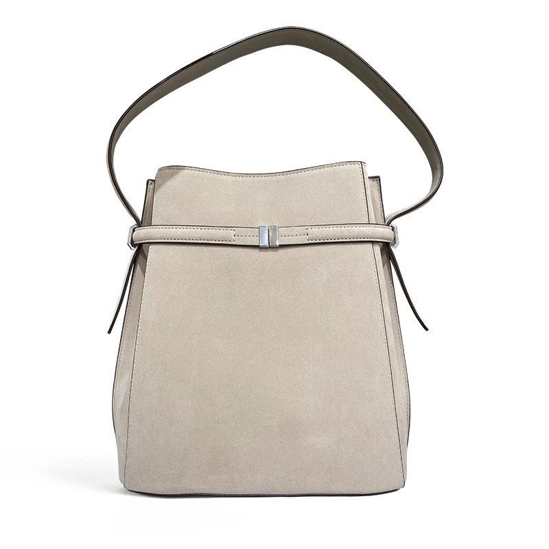 

Bucket Bag Large Capacity Commuting Tote Women s High-quality Leather Single Shoulder Underarm Matte 27x15.5x30cm