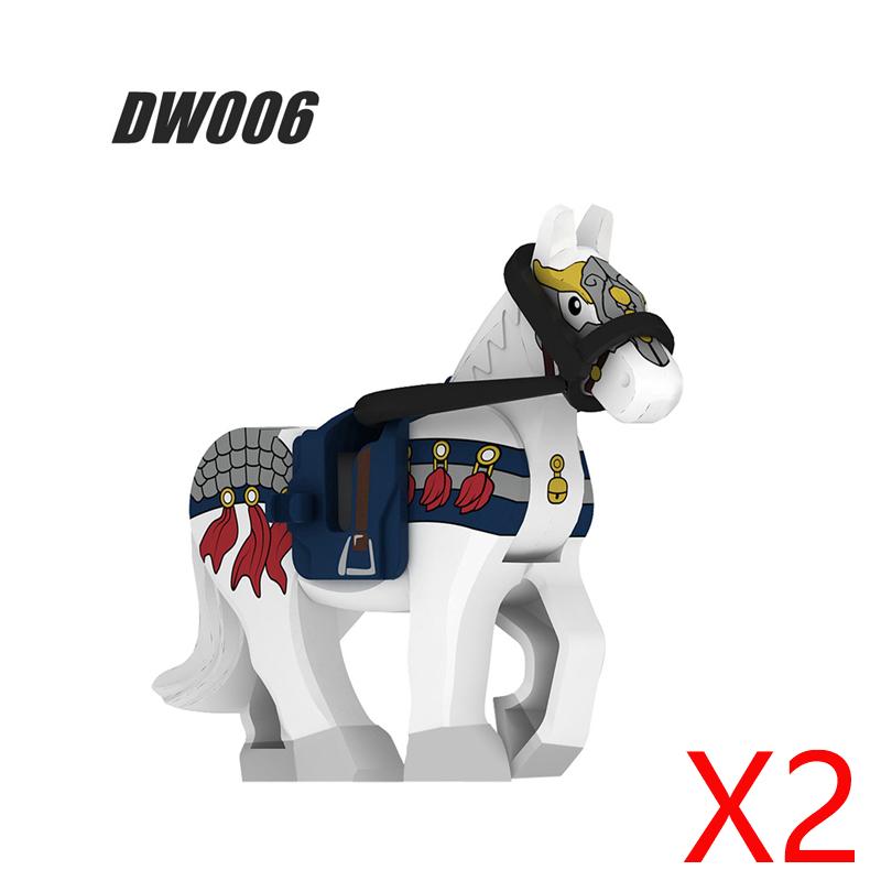 Medieval Accessories Building Blocks Soldiers Weapons Military Flags Mount War Horses Orc Mount Flags Wolf Bricks Kids Toys Gift