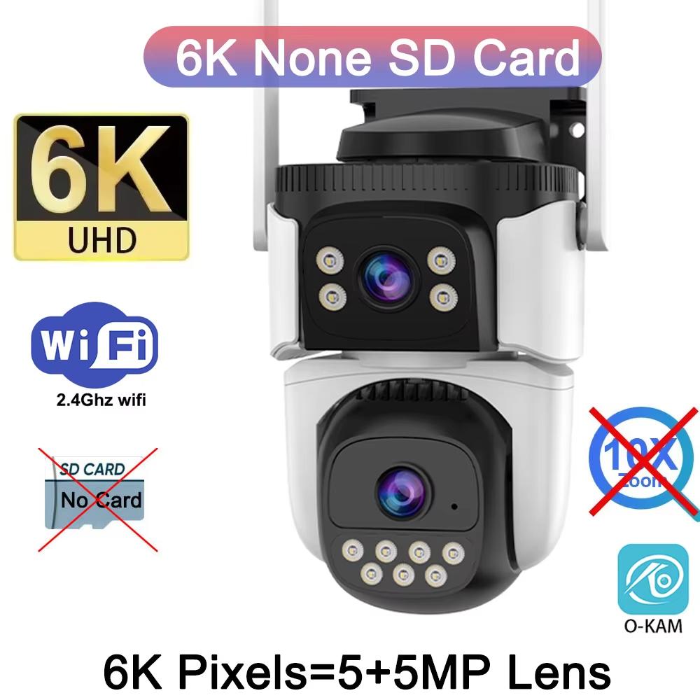 Cameră WiFi în aer liber 20MP Optic Zoom 10X 10K Patru lentile Patru ecrane PTZ Human Two Way Audio Auto Tracking Security Camera CCTV