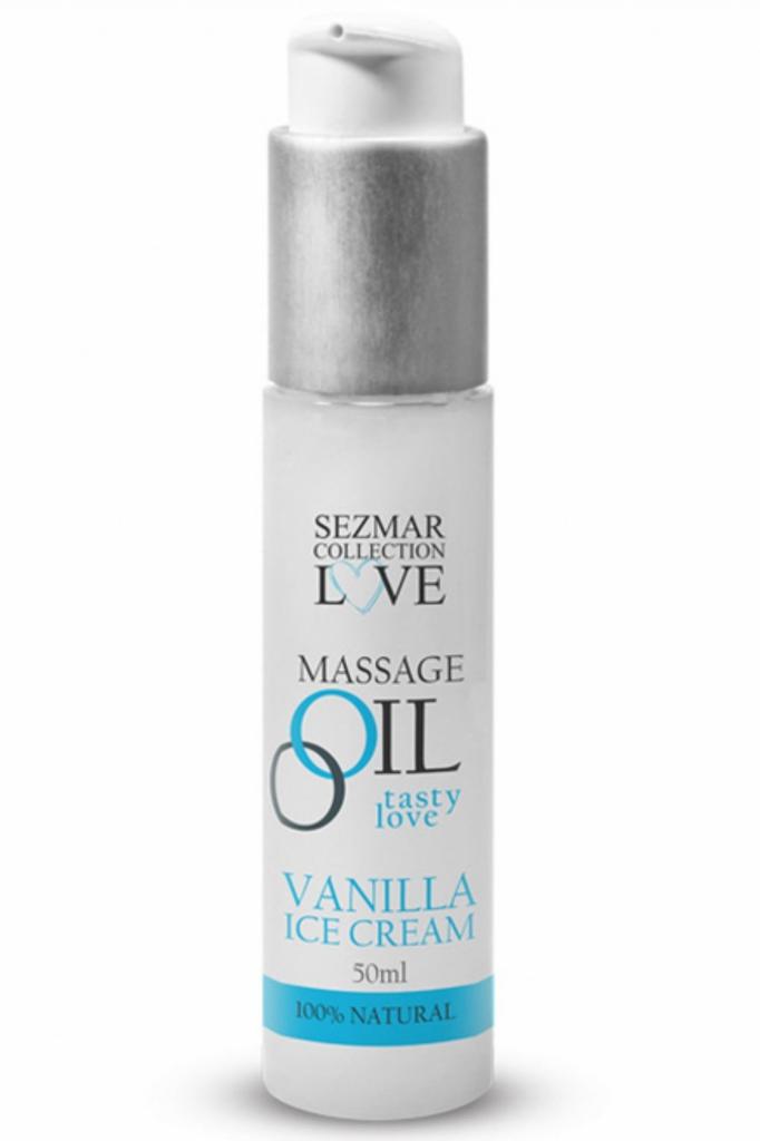 Huile De Massage Comestible Vanille Glacée 50ml Sez063
