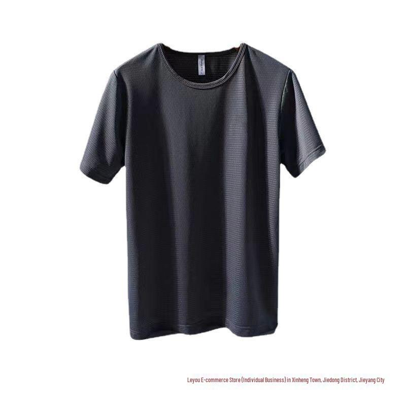 Men's Summer Ice Silk Mesh Quick Dry Short Sleeve T-Shirt - Breathable, Loose Fit, Plus Size Casual Sportswear