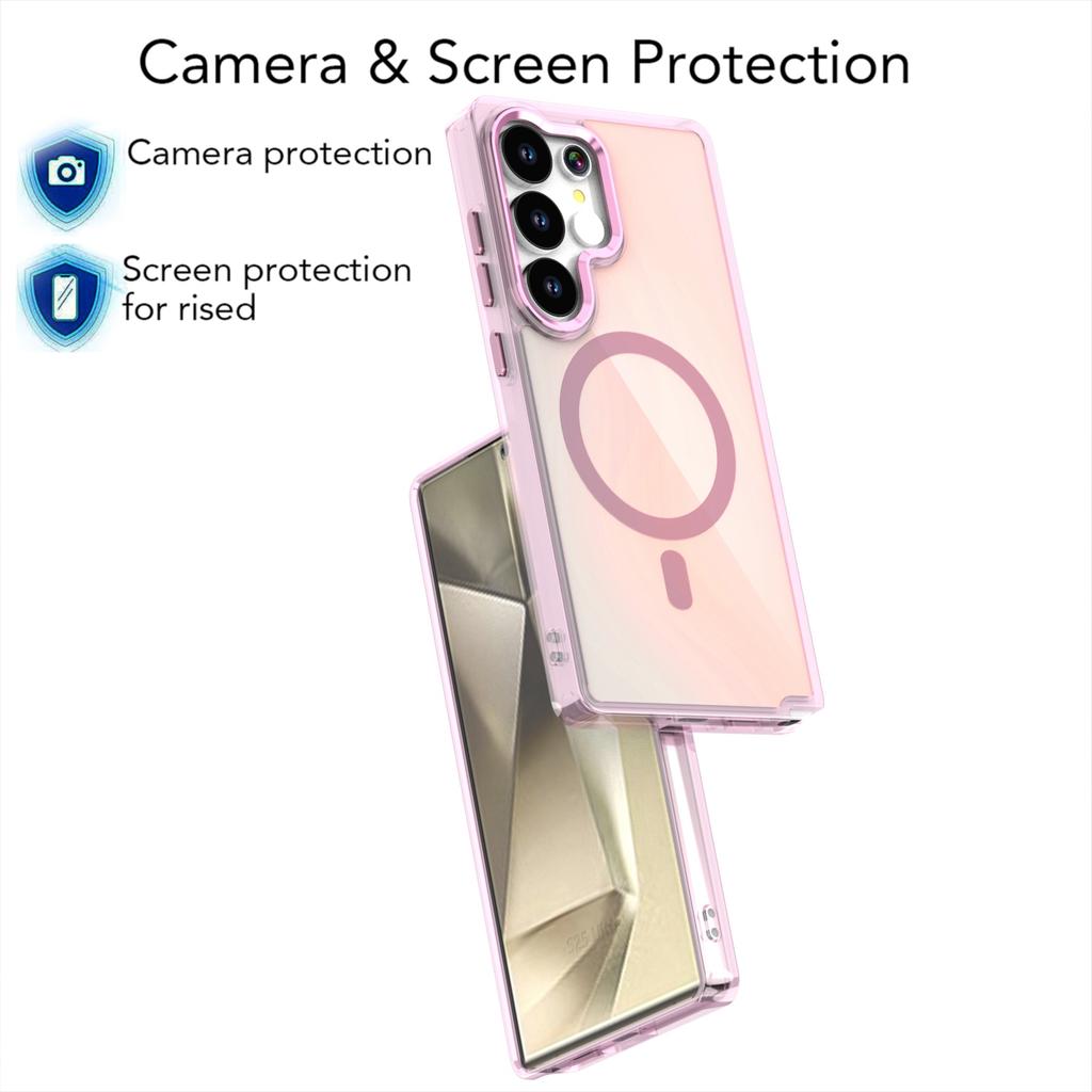 For Samsung Galaxy S24 Ultra Case Compatible with MagSafe Color Changing TPU Phone Back Cover