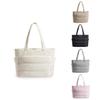 Puffer Tote Bag for Women, Lightweight Shoulder Handbag with Laptop Compartment & Multiple Pockets, Fashion Work Bag