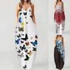 Women's Fashion Summer Casual Print V-Neck Sexy Sleeveless Dresses Long