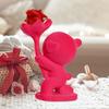 Bear Statue Bear Holding Flower Statue Romantic Flocking Desk Decoration For Mothers Day Valentine's Day For Mom Women Birthday