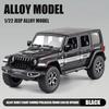 1/22 Scale Jeeps Wrangler Pickup Off-road Vehicle Alloy Model Car Simulation Sound and Light Diecast Metal Toy Collection Gift for Boy