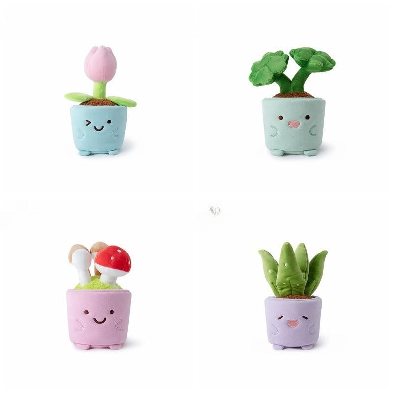 Toy Plush Short Mushroom Forest Plant Pot Lucky Grass Gift Girls Home Decoration