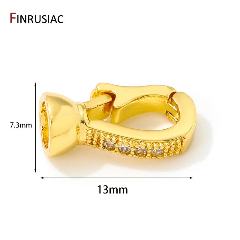 

18K Gold Plated Brass Fastener Lock Closure Clasps,Zircon Clasps Connector For DIY Needlework Pearl Jewelry Making Supplies 1 piece