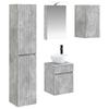 Bathroom Cabinet Set 5 Pcs Concrete Grey 40 X 10.5 X 60.5 Cm
