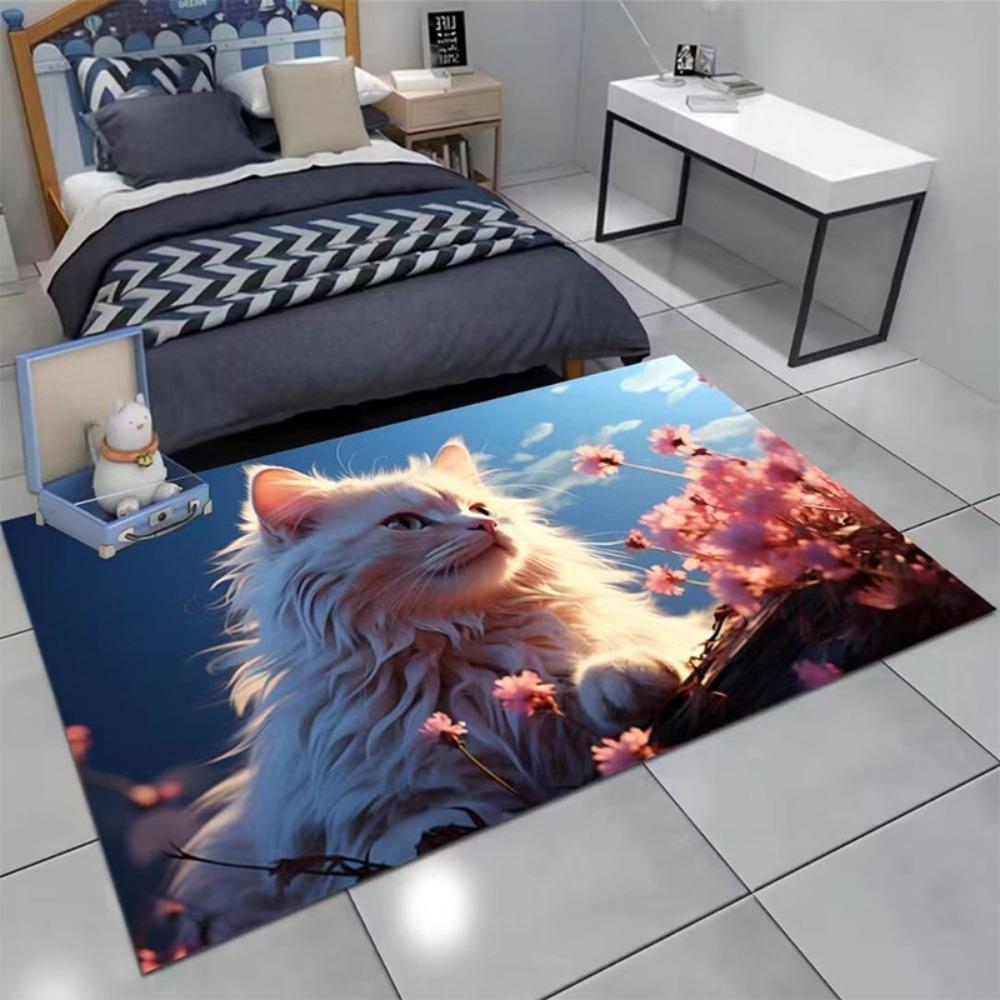 

Спальня Прикроватное одеяло Кристалл Бархат Мягкий Кот Мультфильм Ковер Домашний Гостиная Грязеотталкивающий Напольный Коврик 80*200cm