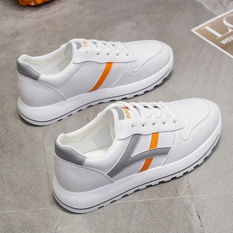 Zapatos blancos para mujer zapatos casuales planos microfibra cuero zapatos  deportivos coreano estilo moda comprar a buen precio — entrega gratuita,  reseñas reales con fotos — Joom