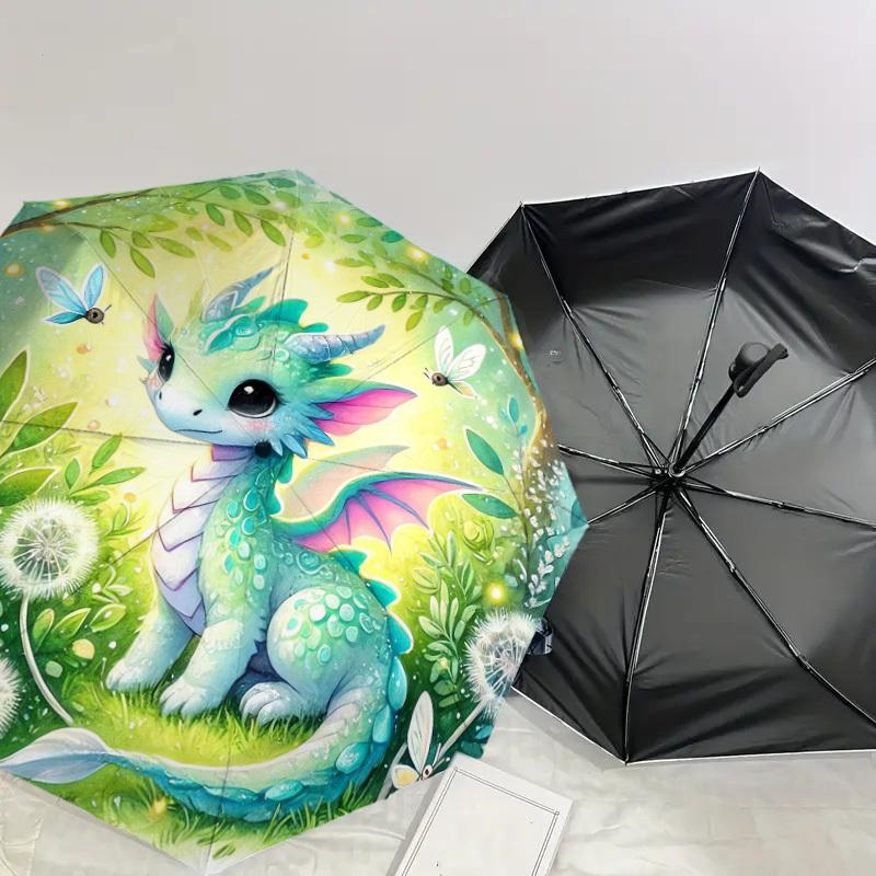 1pc dragon forest Pattern Umbrella Design Automatic Opening and Closing Umbrella, High-quality Travel Umbrella, Lightweight and Portable, -83