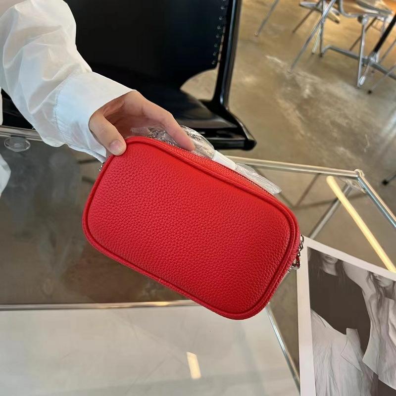 

2026 New Genuine Leather Wallet TC Cowhide Square Simple Camera Charter Bag Chain Diagonal Cross Cross-border 21x12x5.5CM