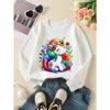 Kids Crewneck Long Sleeve Sweatshirt,Cute Cartoon Unicorn Graphic Print