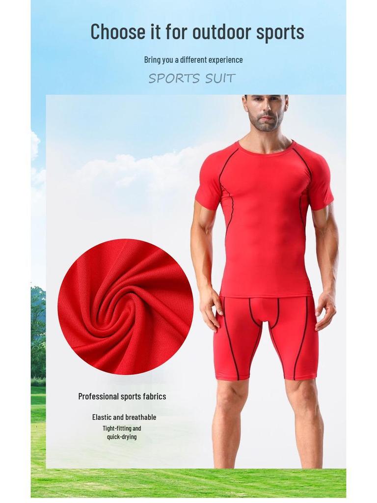 Men's Quick-Dry Elastic Sports T-Shirt - Breathable Ice Silk Short Sleeve Fitness Wear