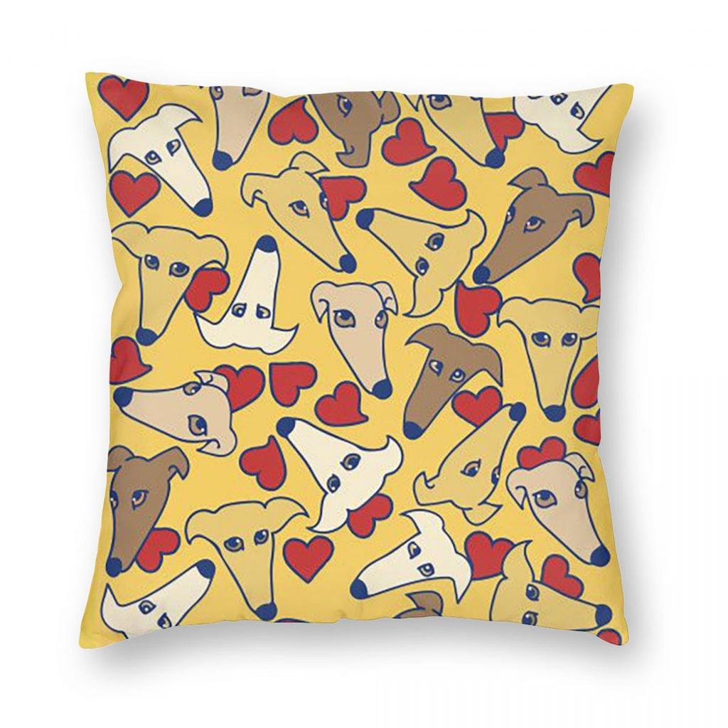 Greyhound Semaphore Whippet Sighthound Dog Square Pillowcase Pillow Cover Cushion Throw Pillow for Home Bedroom Car