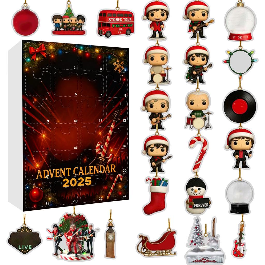 2025 Advent Calendar, 24 Days Christmas Advent Countdown Calendar With 24 Pcs Ornaments, Chill Daily Surprises, 2D Acrylic Ornaments Christmas Decor