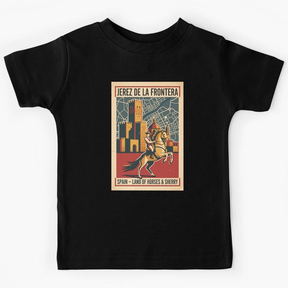 Jerez de la Frontera Spain 1950s Vintage Travel Tourism Kids T-Shirt 130