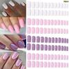 96Pcs 4-Color Glossy Manicure, Glossy Solid Color Fake Nails, Full Cover Artificial Nails For Natural Look Manicure