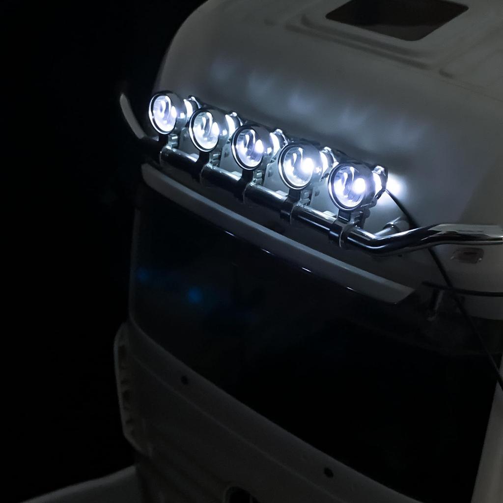 TRZX LED Roof Light Spotlight Headlight for Tamiya 1/14 Actros 3363 6x4 56348 RC Tractor Truck Accessories