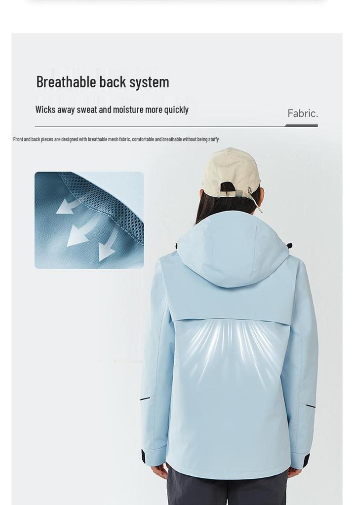 Hard Shell Waterproof Breathable Mountaineering Suit for Couples - Women's and Men's Outdoor Travel Sports Outfit
