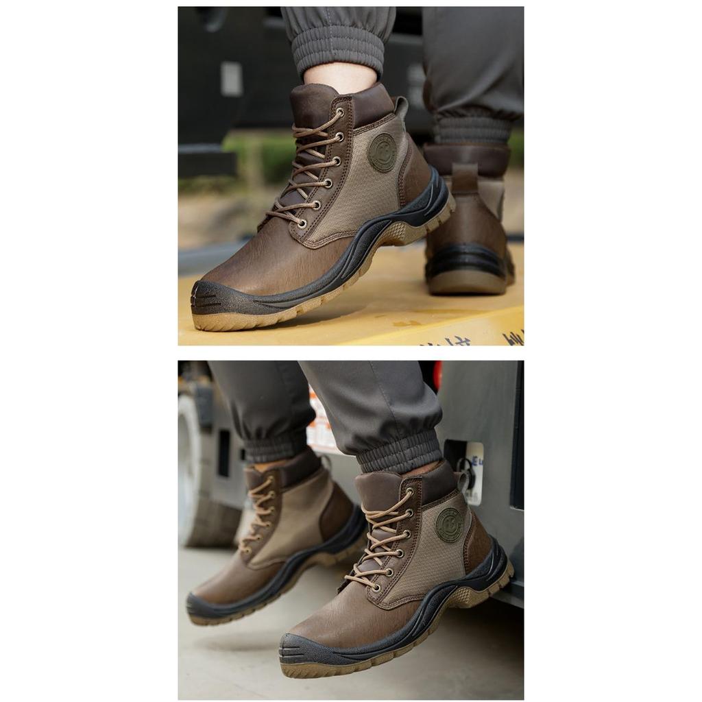 Scarpe Antistatiche da Lavoro per Uomo, Scarpe da Lavoro Antisfondamento Alte alla Caviglia e Antiperforazione, Scarpe di Protezione di Sicurezza Resistenti all'Usura