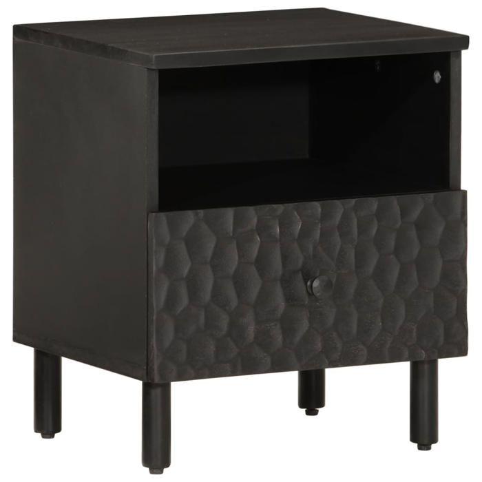 VidaXL Table de Chevet, Armoire de Lit avec Pieds, Table de Nuit avec Rangement, Armoire de Nuit Chambre, Moderne, Noir Bois 356825