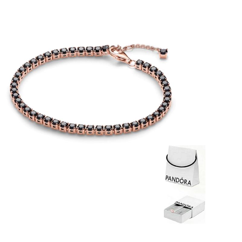 Pandora Personalized Design Alloy Gold-Plated Glass Bracelet Women bracelet Rose-Gold 581469C02