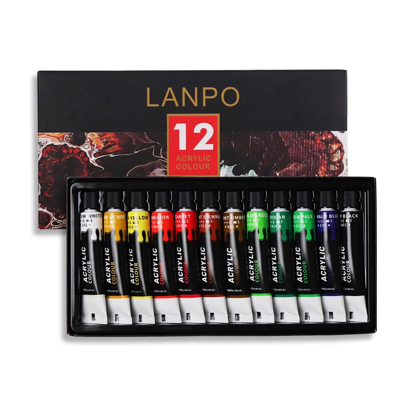 

Набор акриловых красок LANPO: 24 цвета, водостойкий, подходит для начинающих, в коробке для DIY-проектов