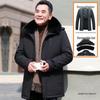 Men's Mid-Length Winter Jacket with Fleece Lining – Warm Down Cotton Coat for Middle-Aged and Elderly Dads