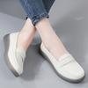 Women Black Moccasins Driving Shoes Flats Casual Nurse Shoes Loafers Simple Soft White Office Shoes Large Size