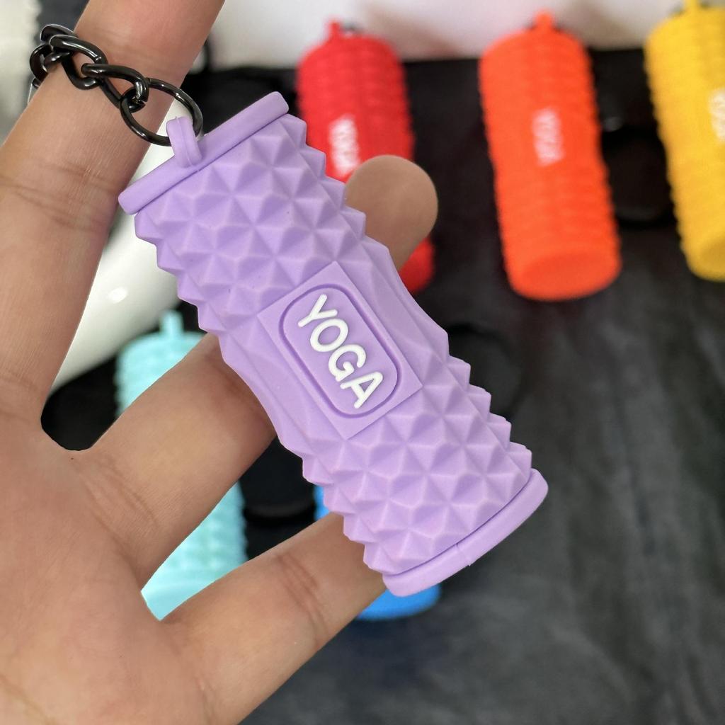 Foam Roller Pendant Charm - Sports Fitness Series Keychain Jewelry Gift