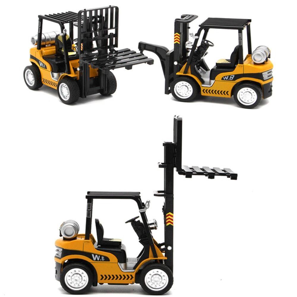 Warehouse Lift Truck Simulation Crane Toy Diecast Metal Engineering Vehicle Models  For Children