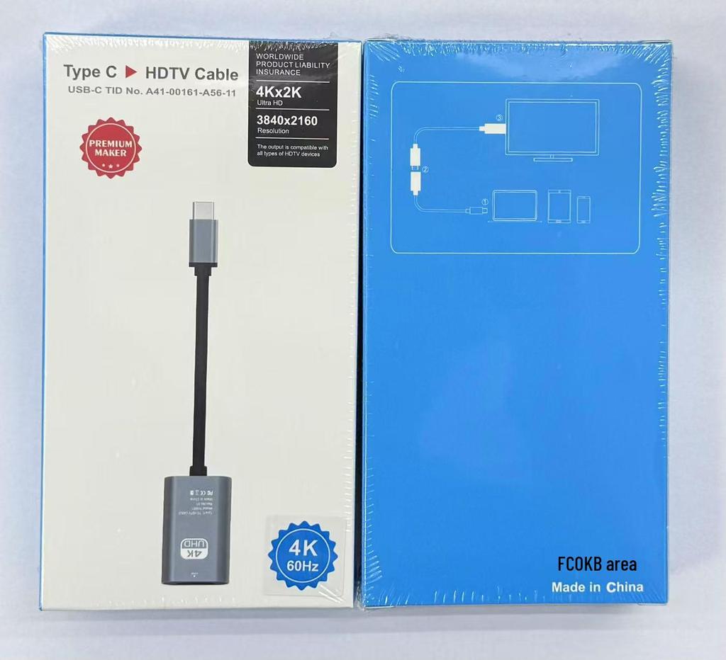 Type-C to HDTV 4K High Definition Adapter Cable for Laptop, Mobile Phone, Tablet, Projector Screen Casting