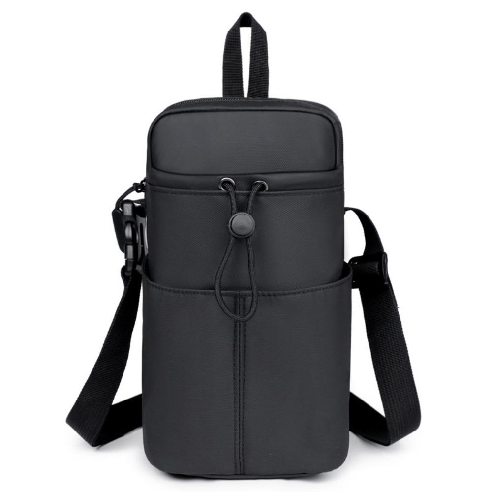 

Nylon Water Bottle Holder Quick Drying Crossbody Water Bottle Purse Water Bottle Bag Tumbler чёрный