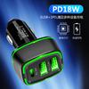 Usb Pd Fast Charging 18w Usb Car Charger Quick Charge 4.0 Car Phone Charger With Led Light For Samsung Huawei Xiaomi Iphone 12