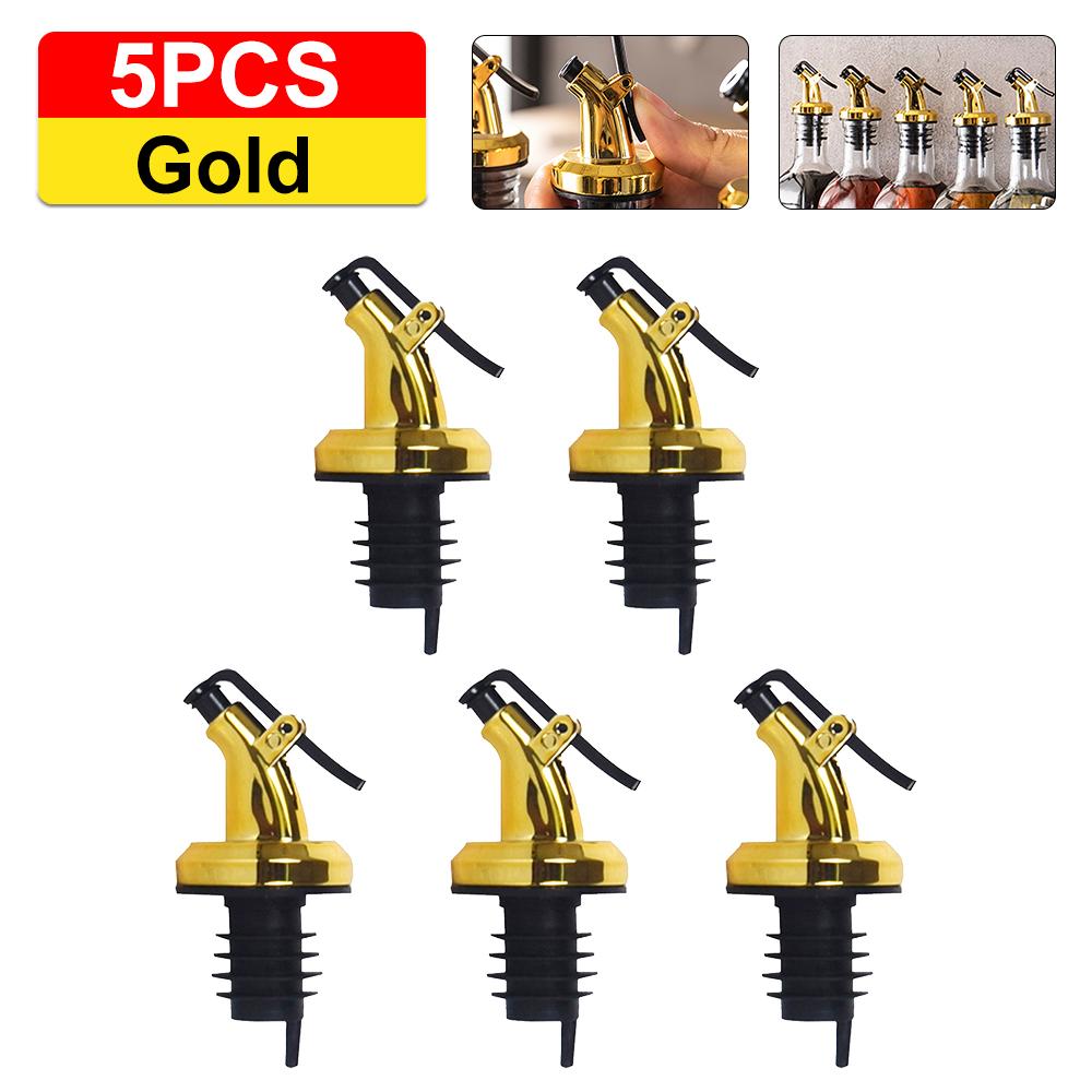 1-5PCS Kitchen Oiler Olive Oil Dispenser Pourer Whisky Liquor Oil Wine Bottle Pourer Cap Spout Stopper Mouth Dispenser Gadgets