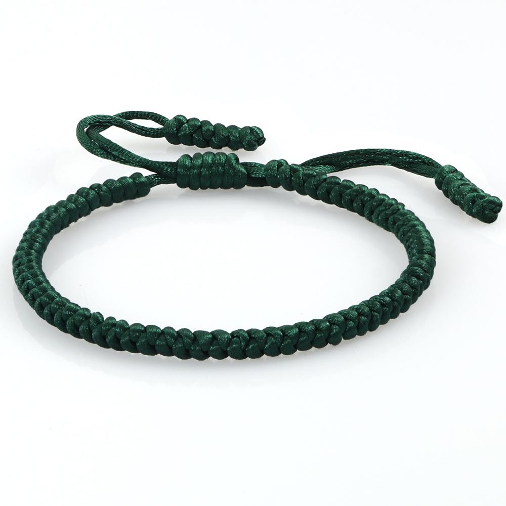 Green Thread Braided Bracelet for Men Women Handwoven Lucky Rope Layers Wrap Bracelets Bangles Prayer Wristband Unisex Jewelry