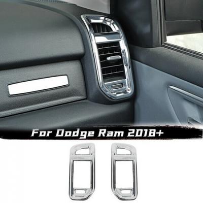 Rám výdechu bočního větracího otvoru středové konzole auta pro Dodge Ram 1500 18+ Chrom