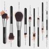 DUcare Makeup Brush 9-piece Set Brushes Tools Eyeshadow Face Made Carefully Selected Fine Bristles Includes Holder Case Portable Black Color D0911