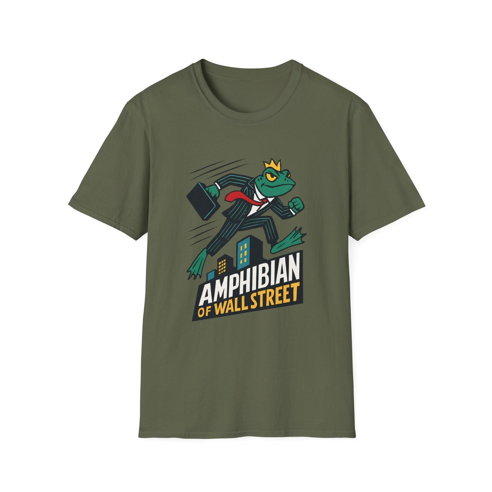 Unisex Softstyle T-Shirt Mens Womens Tees Top Ambitious Frog Leaping Skyscrapers Wall Street 2XL