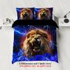 3-piece Set,lightning Lion Pattern Printed Duvet Set, Queen, King, Double Bed, Party  Funny and Creative Bedding Set