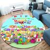 Blocks Clouds Custom Name Round Area Rug Carpet Rug For Living Room Bedroom Sofa Playroom Decor Nonslip Floor Mat